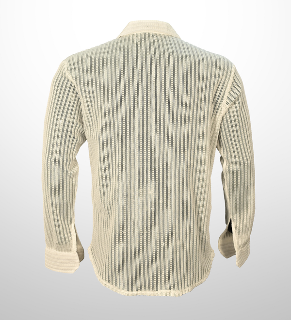 Textured knit shirt - ivory