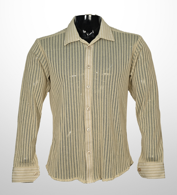 Textured knit shirt - pastel olive green