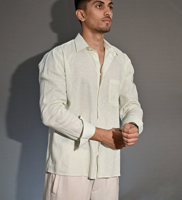 Haven Linen in Pastel Green
