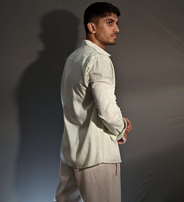 Haven Linen in Pastel Green
