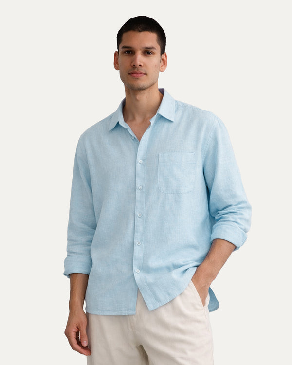 Haven Linen in Pastel Blue