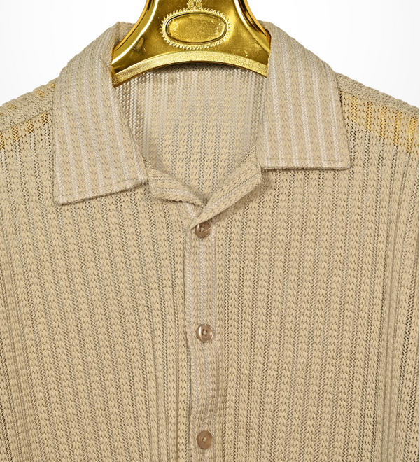 Textured knit shirt - sand beige