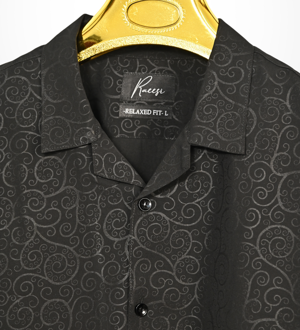 Arc Patterned Cuban in Onyx Black
