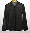 Textured knit shirt - midnight black