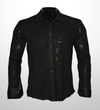 Textured knit shirt - midnight black