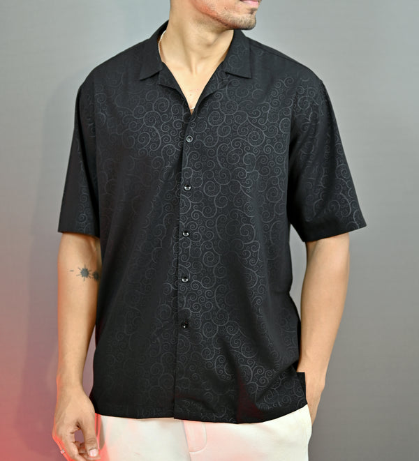 Arc Patterned Cuban in Onyx Black