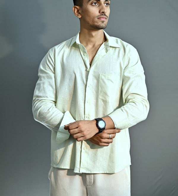 Haven Linen in Pastel Green