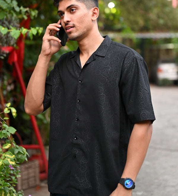 Arc Patterned Cuban in Onyx Black